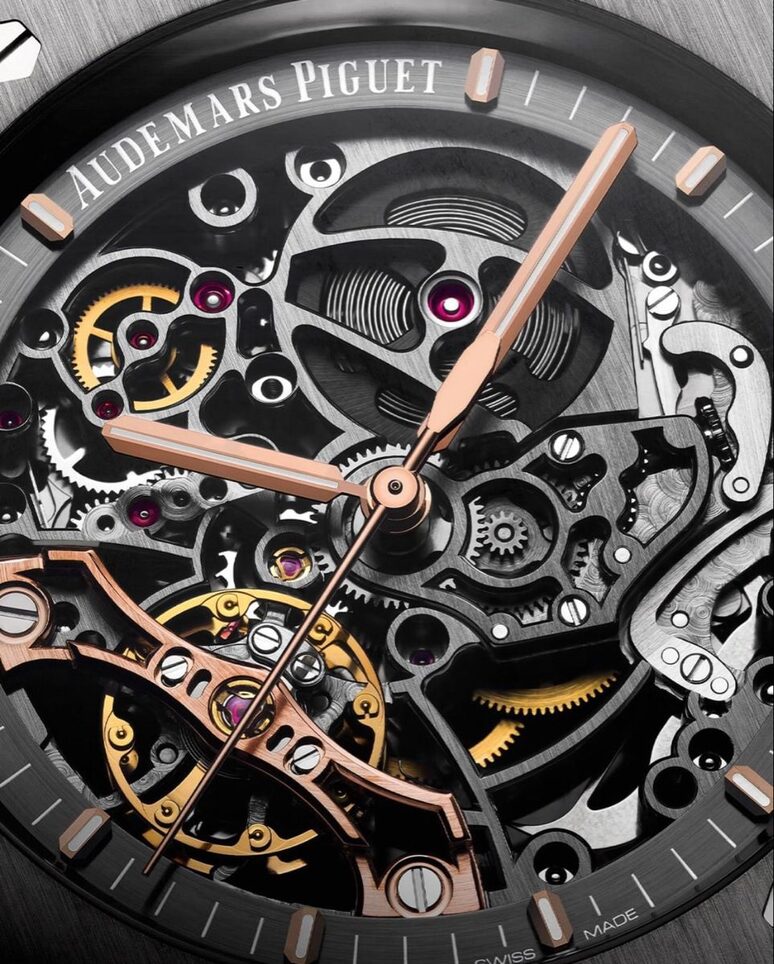 Mechanical watch movement detail