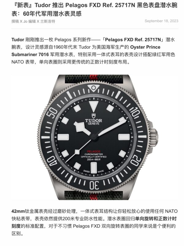 Tudor Submariner 25717N Smoked