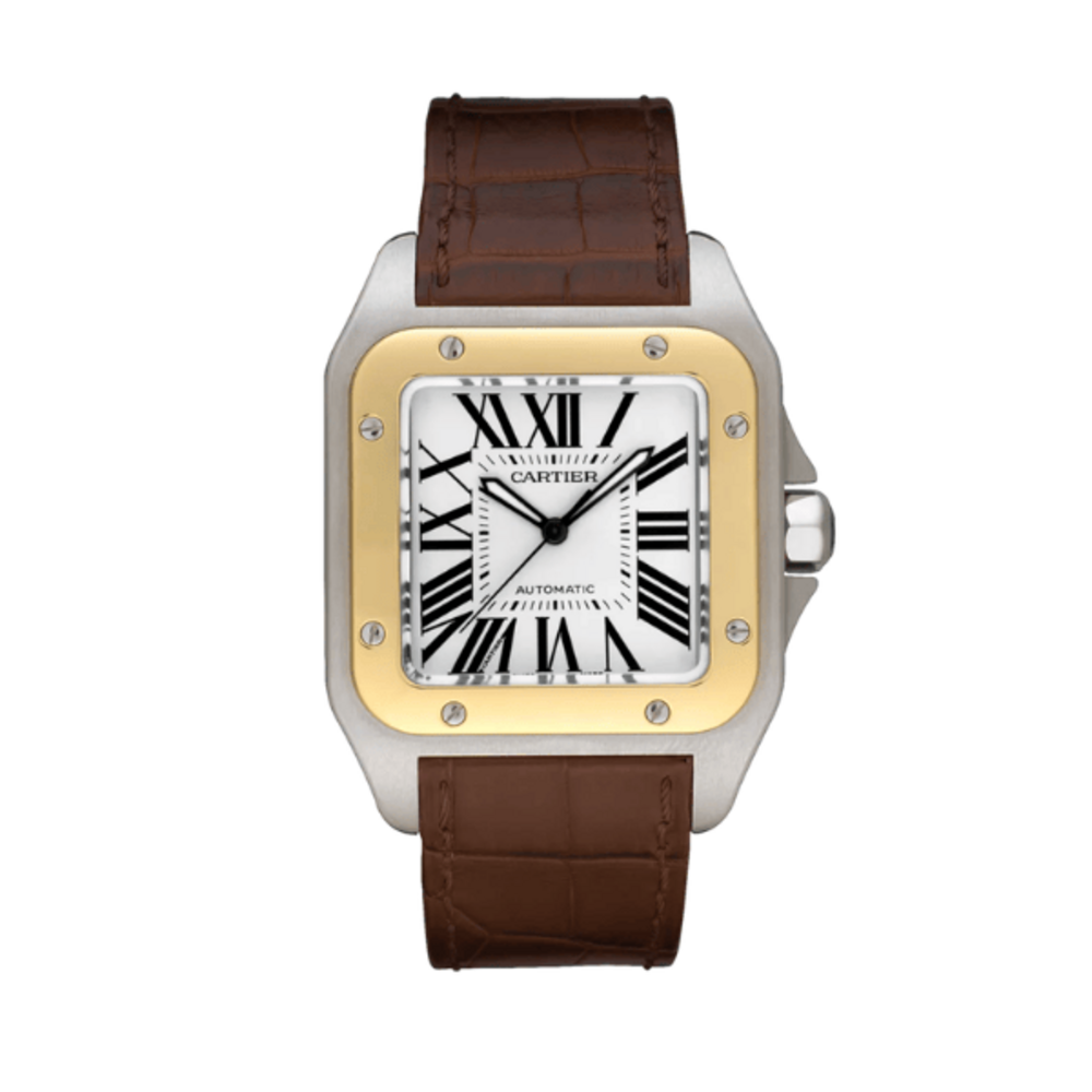 Clone Cartier Santos 100 Silve & Yellow Gold W20072X7