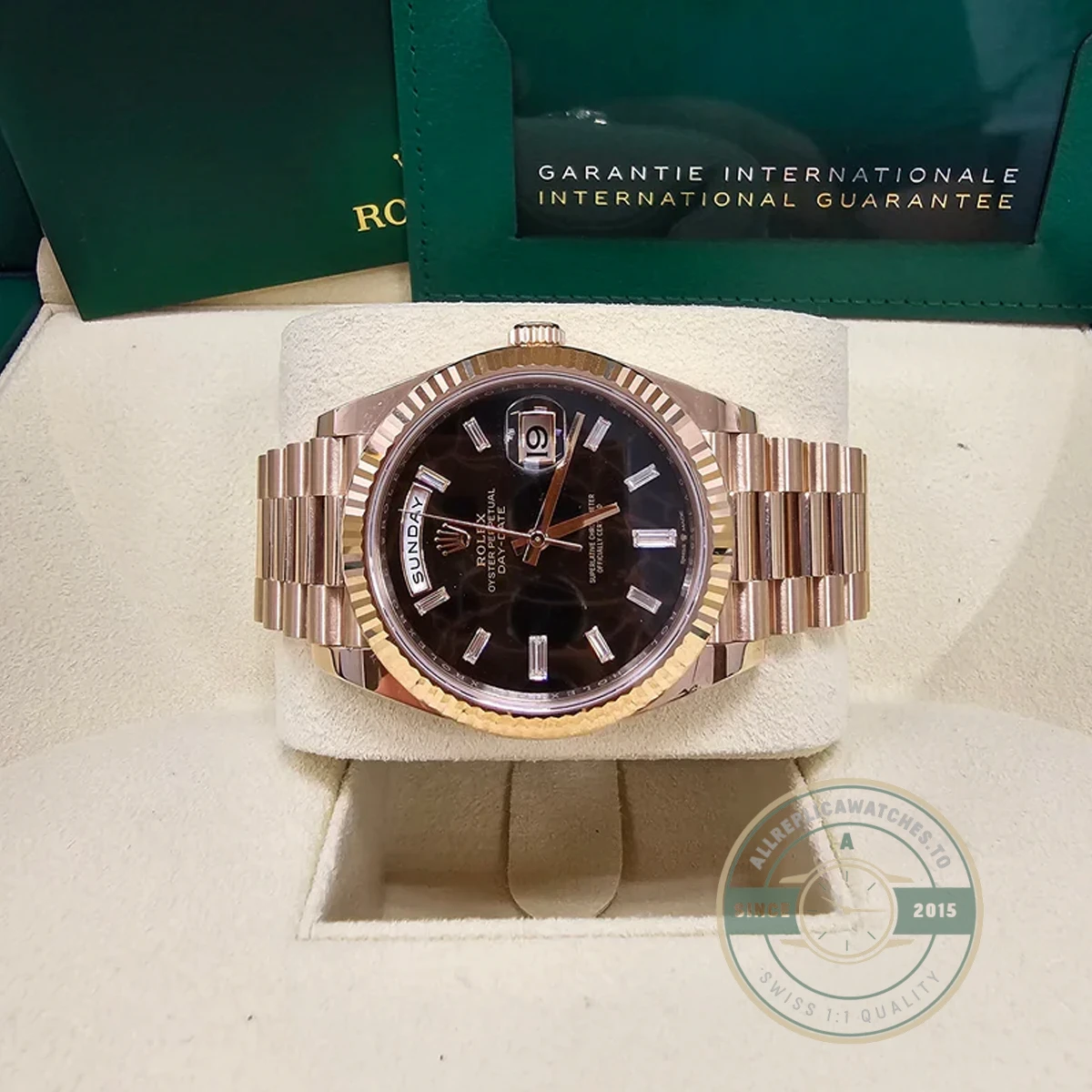 Rolex 228235-0045 Day-Date 40 Everose Eisenkiesel - Image 7