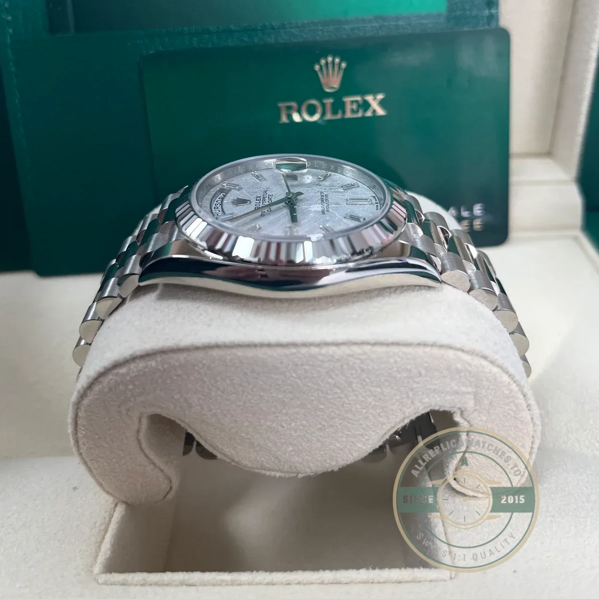 Rolex 228239-0055 Day-Date 40 White Gold Meteorite Baquette - Image 2
