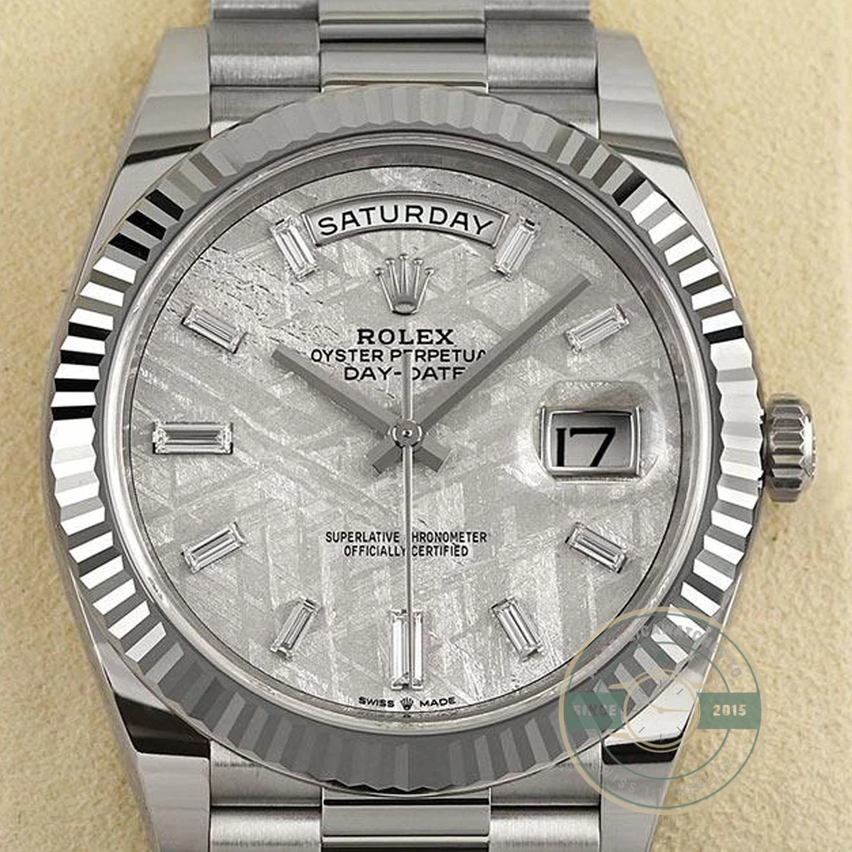 Rolex 228239-0055 Day-Date 40 White Gold Meteorite Baquette - Image 7