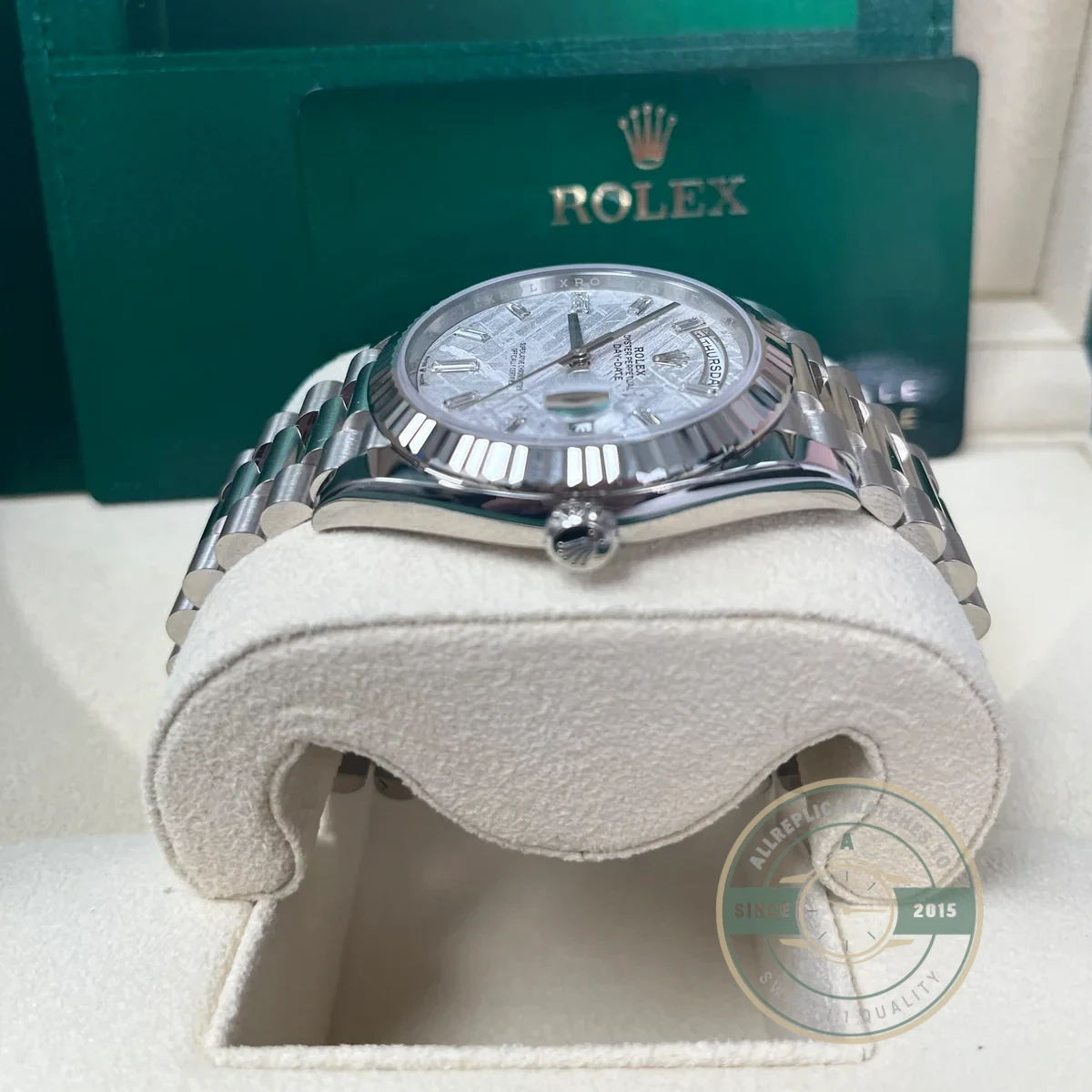 Rolex 228239-0055 Day-Date 40 White Gold Meteorite Baquette - Image 3
