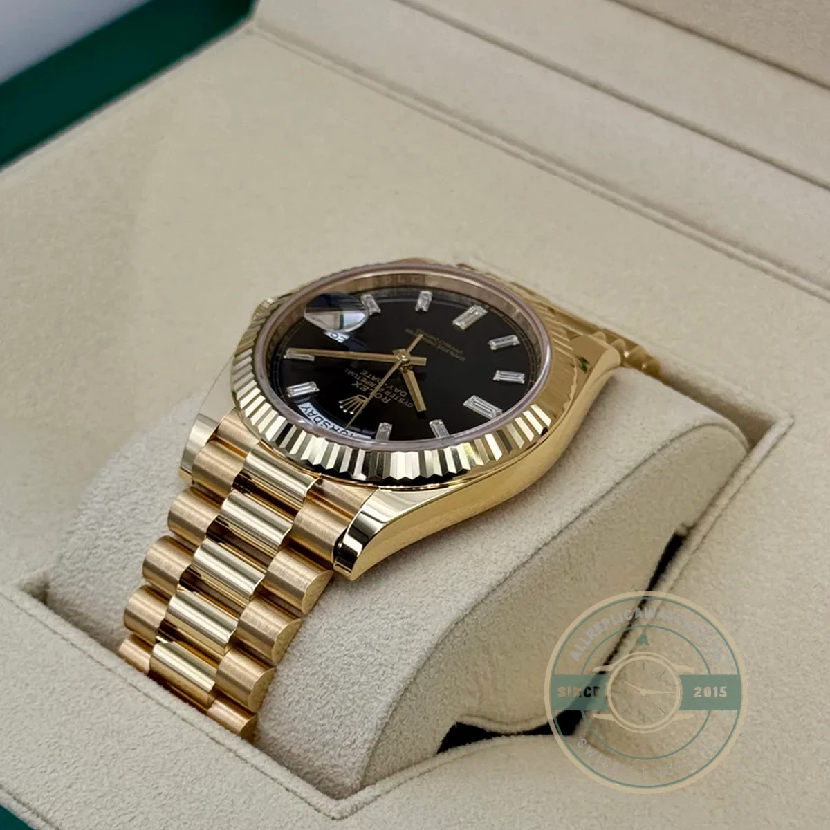 Rolex 228238-0004 Day-Date 40 Yellow Gold Black Baguette - Image 4