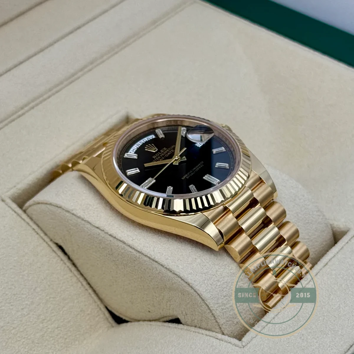 Rolex 228238-0004 Day-Date 40 Yellow Gold Black Baguette - Image 3