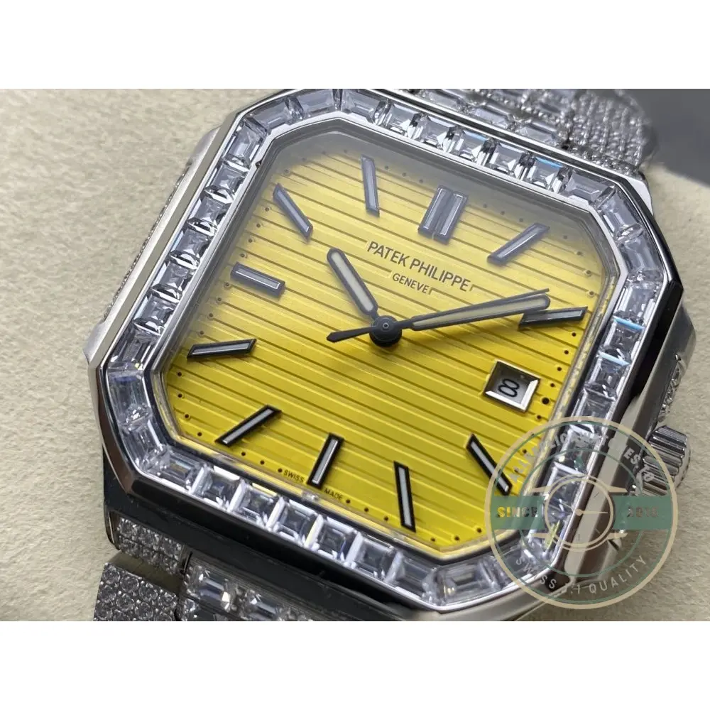 Replica Cubitus 5821/1AR Patek Philippe 45 mm Yellow Dial, Diamond - Image 3