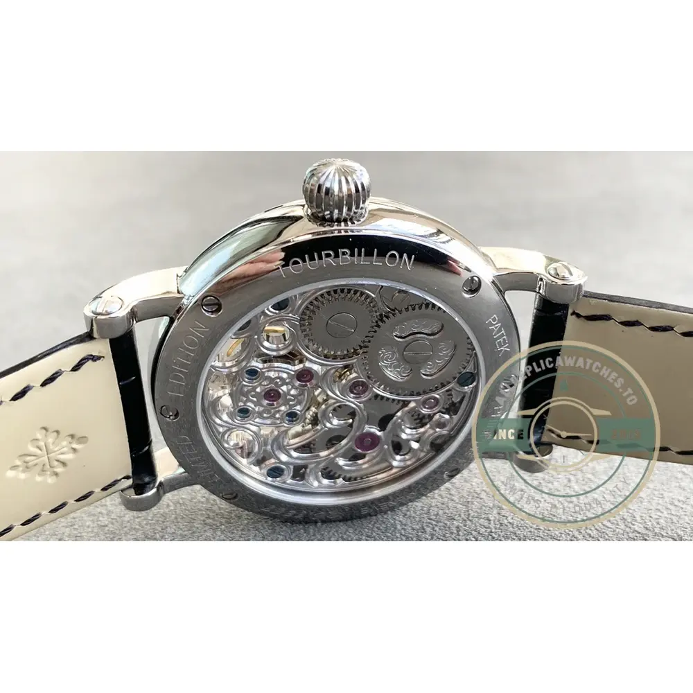 Replica Patek Tourbillon Moonphase White Dial - Image 4