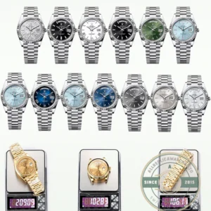 Full Super Clone Day-Date 40mm PlatinumWhite Gold Collection