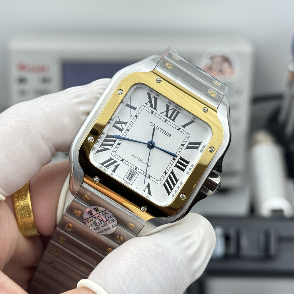 Replica Cartier Santos Silver & Yellow Gold W2SA0016 - Image 2