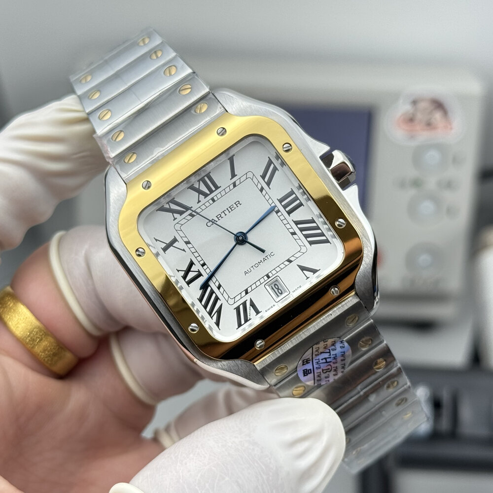 Replica Cartier Santos Silver & Yellow Gold W2SA0016 - Image 8