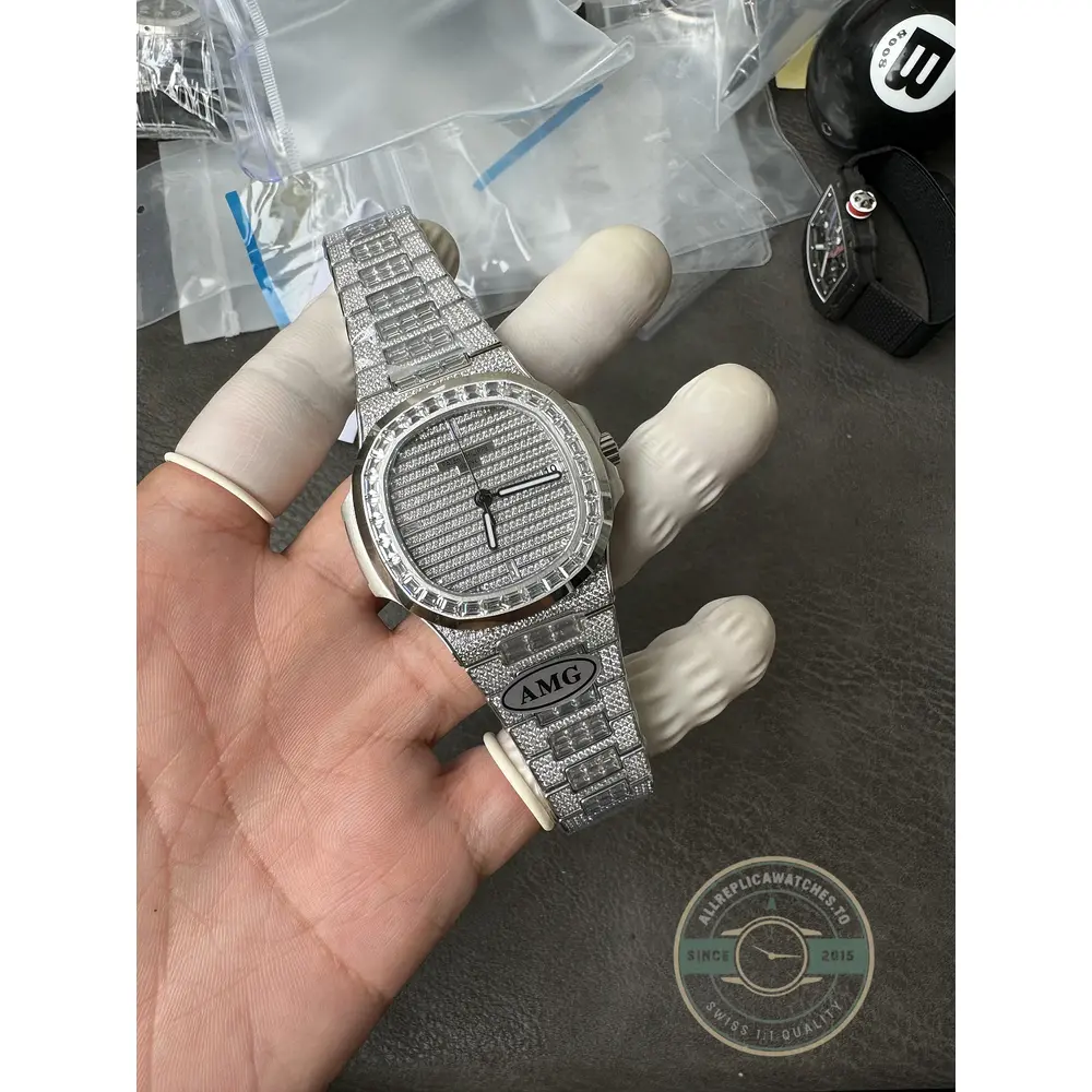 Replica Nautilus 5719/10G-010 Patek Philippe Date, Sweep seconds 40 mm, White gold - Image 8