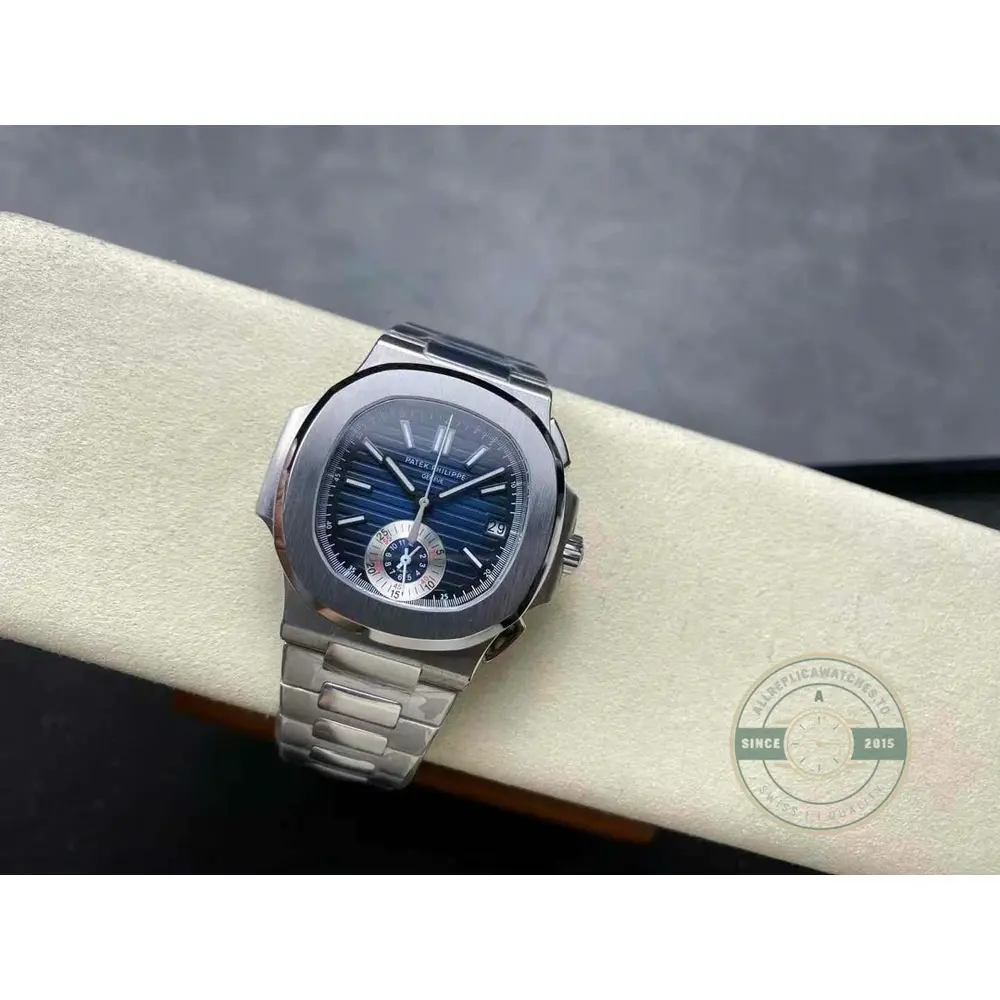 Replica Nautilus 5980/1A-015 Patek Philippe 40 mm, Stainless Steel, Dark Blue Dial - Image 8
