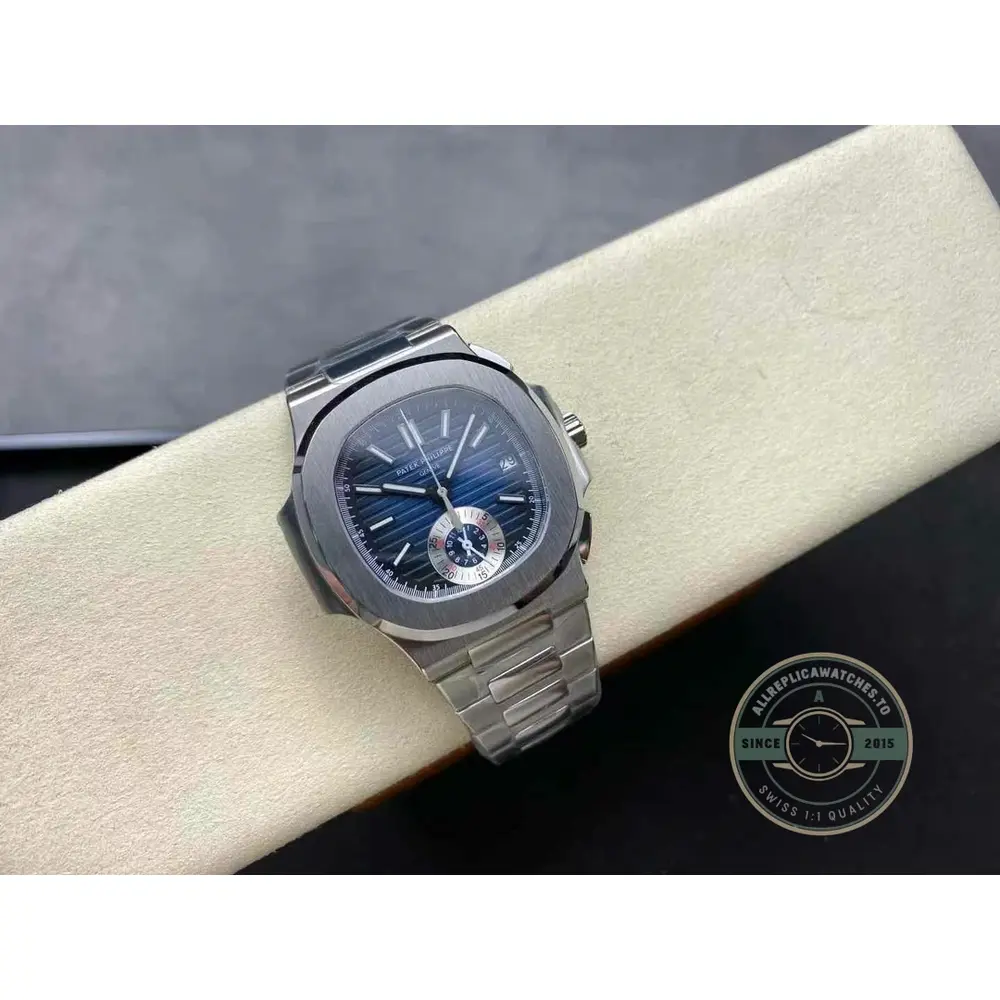 Replica Nautilus 5980/1A-015 Patek Philippe 40 mm, Stainless Steel, Dark Blue Dial - Image 7