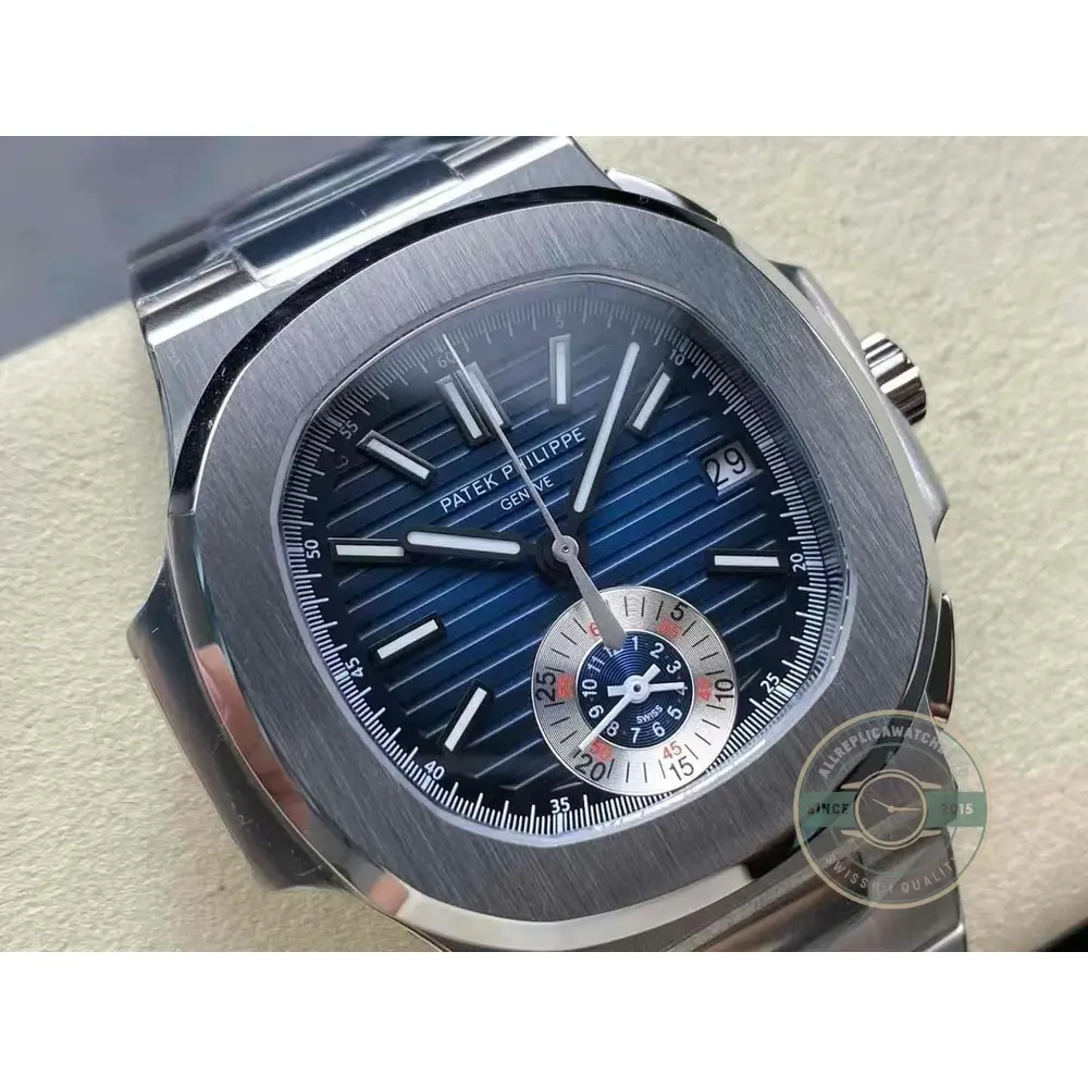 Replica Nautilus 5980/1A-015 Patek Philippe 40 mm, Stainless Steel, Dark Blue Dial - Image 4