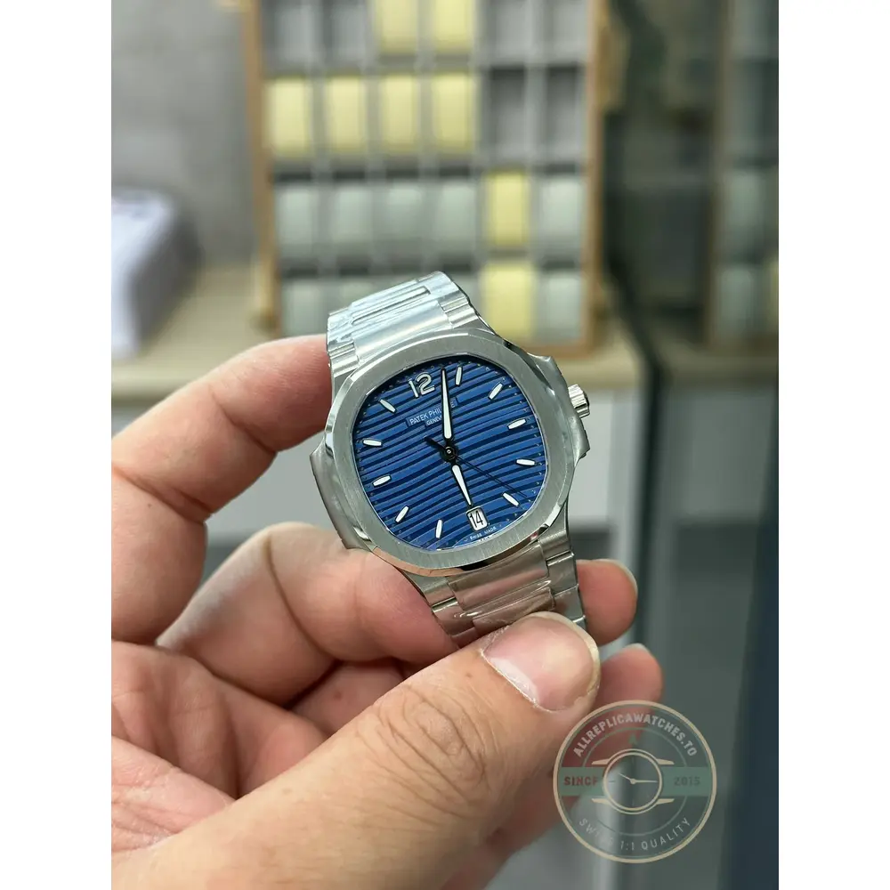 Super Clone Nautilus 7118/1A-001 Patek Philippe “Ladies Automatic”. 35.2 mm, Steel, Blue Dial - Image 7