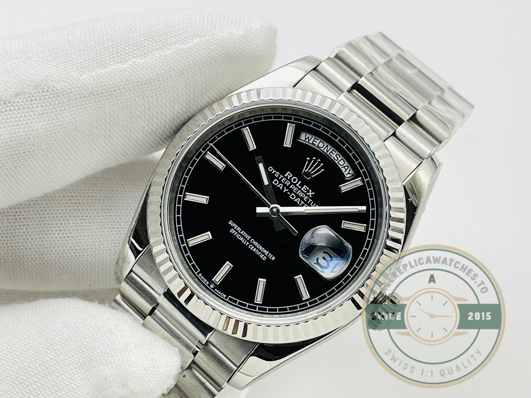 Replica Day-Date 40mm Platinum Black Dial 228236 - Image 7