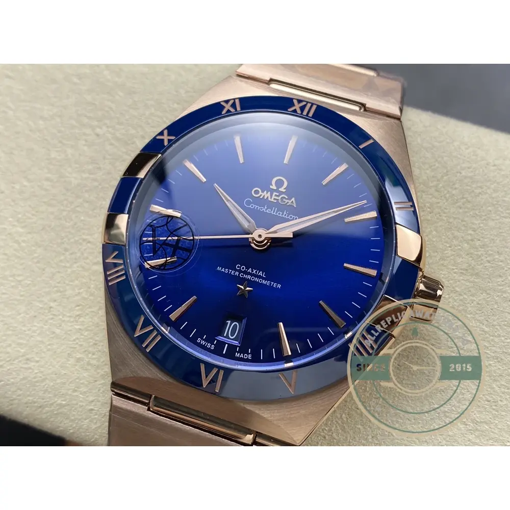 Replica Omega Constellation Rose, Blue Dial 41mm 131.63.41.21.03.001 - Image 4
