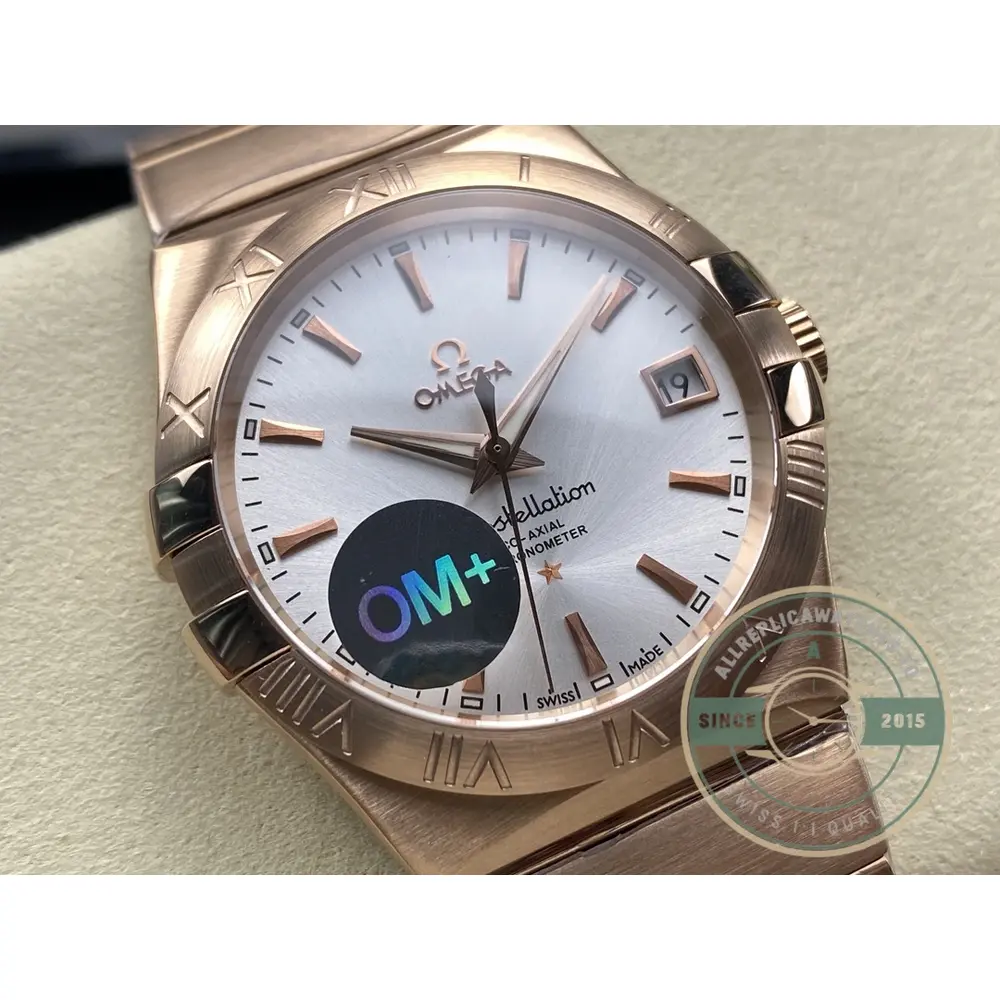 Replica Omega Constellation Rose Gold, White 38mm 123.50.38.21.02.001 - Image 3