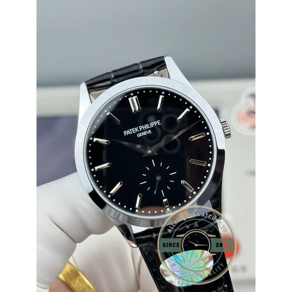 Replica Patek Philippe Calatrava 6196P-003 38mm White Gold, Black Dial - Image 6