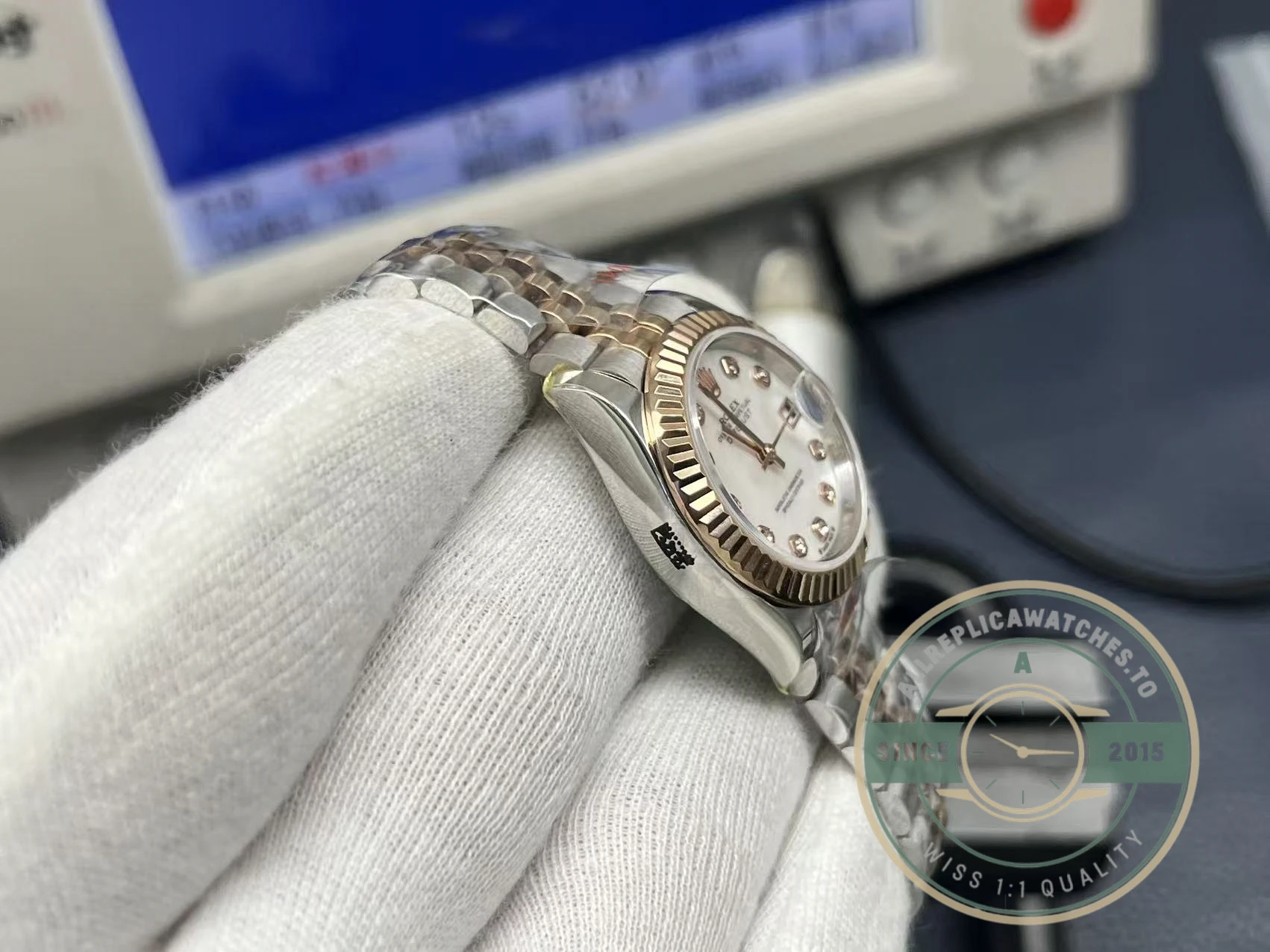 Replica Rolex Datejust 279171 Mother of Pearl 28mm Dial on Jubilee - Image 6