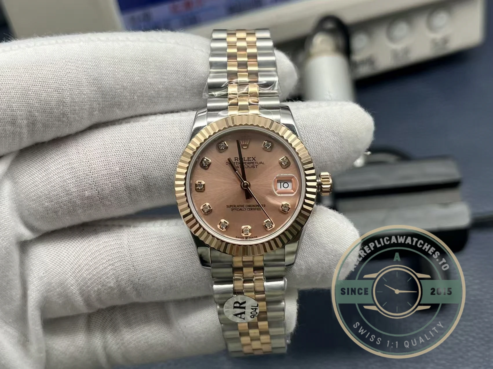 Replica Rolex Datejust Rose Gold Pink Dial 31mm 278271 - Image 3