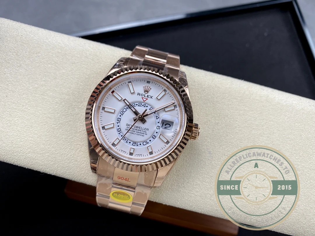 Replica Rolex Sky-Dweller 336935 Everose White Dial 42m - Image 4