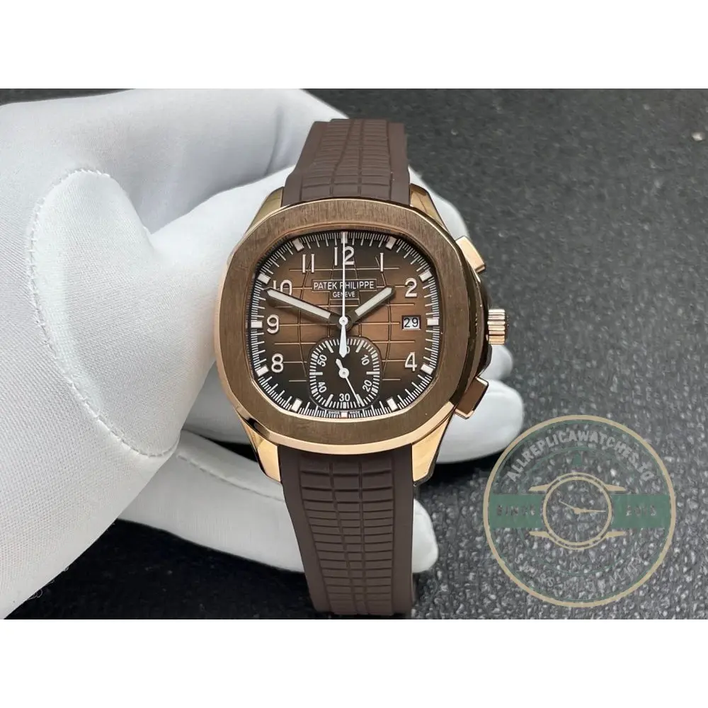 Super Clone Aquanaut 5968R-001 Patek Philippe Chronograph 42.2 mm, Rose gold, Brown Dial - Image 2
