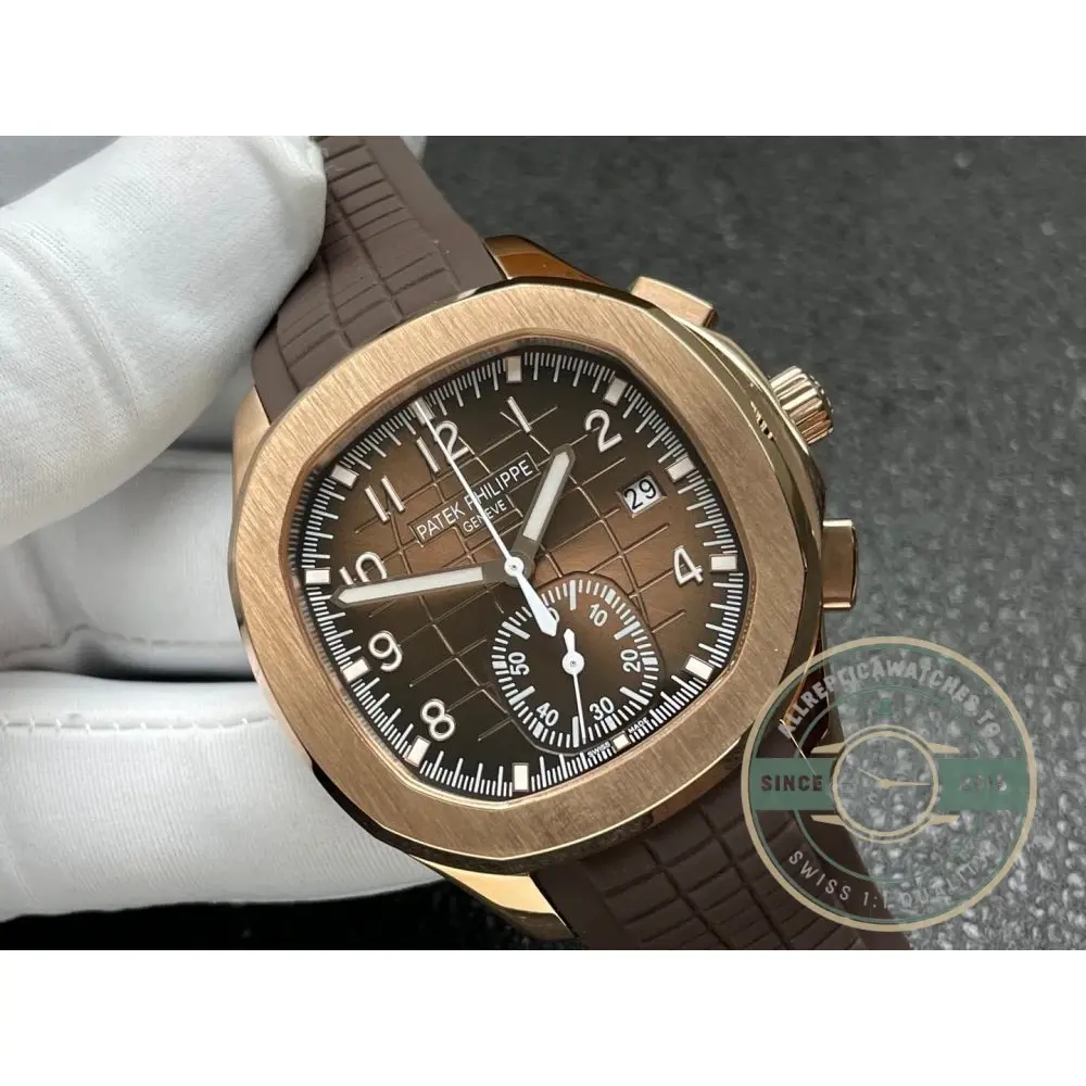 Super Clone Aquanaut 5968R-001 Patek Philippe Chronograph 42.2 mm, Rose gold, Brown Dial - Image 3