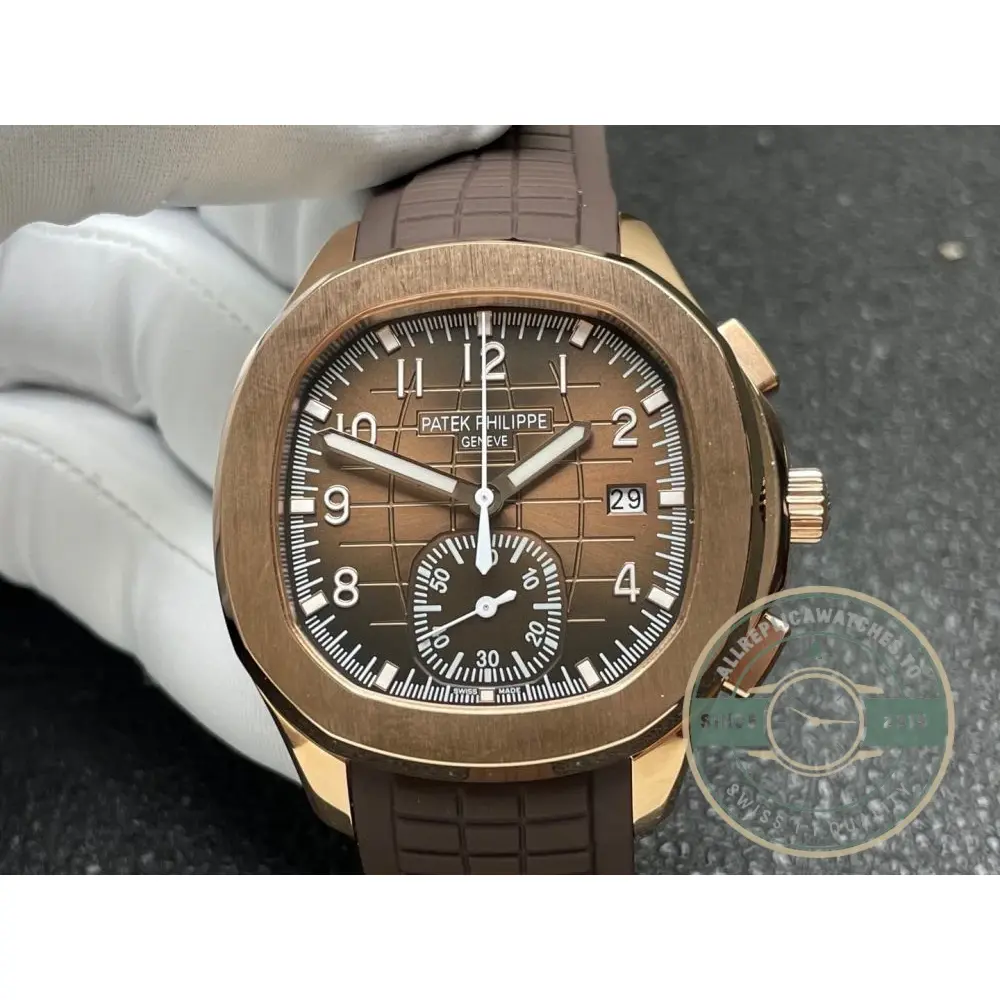 Super Clone Aquanaut 5968R-001 Patek Philippe Chronograph 42.2 mm, Rose gold, Brown Dial - Image 4
