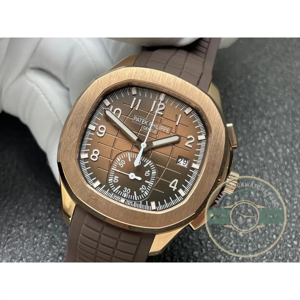 Super Clone Aquanaut 5968R-001 Patek Philippe Chronograph 42.2 mm, Rose gold, Brown Dial - Image 5
