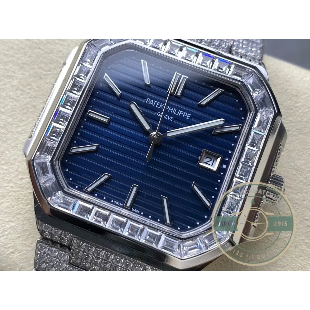 Super Clone Cubitus 5821/1AR Patek Philippe 45 mm Blue Dial, Diamond - Image 4