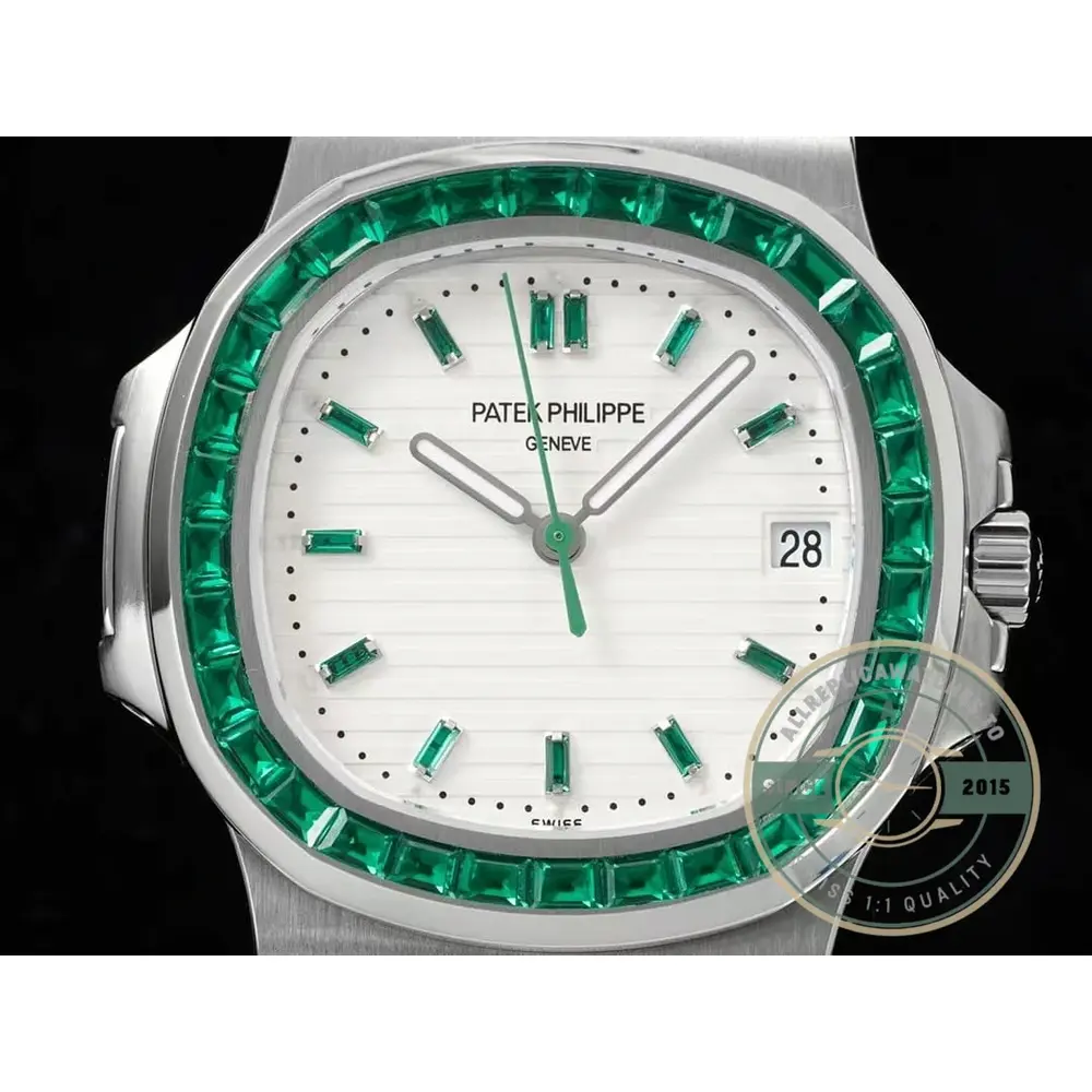 Super Clone Nautilus 5711/1A-018 Patek Philippe 40 mm, Stainless Steel White Dial Iced out - Image 8