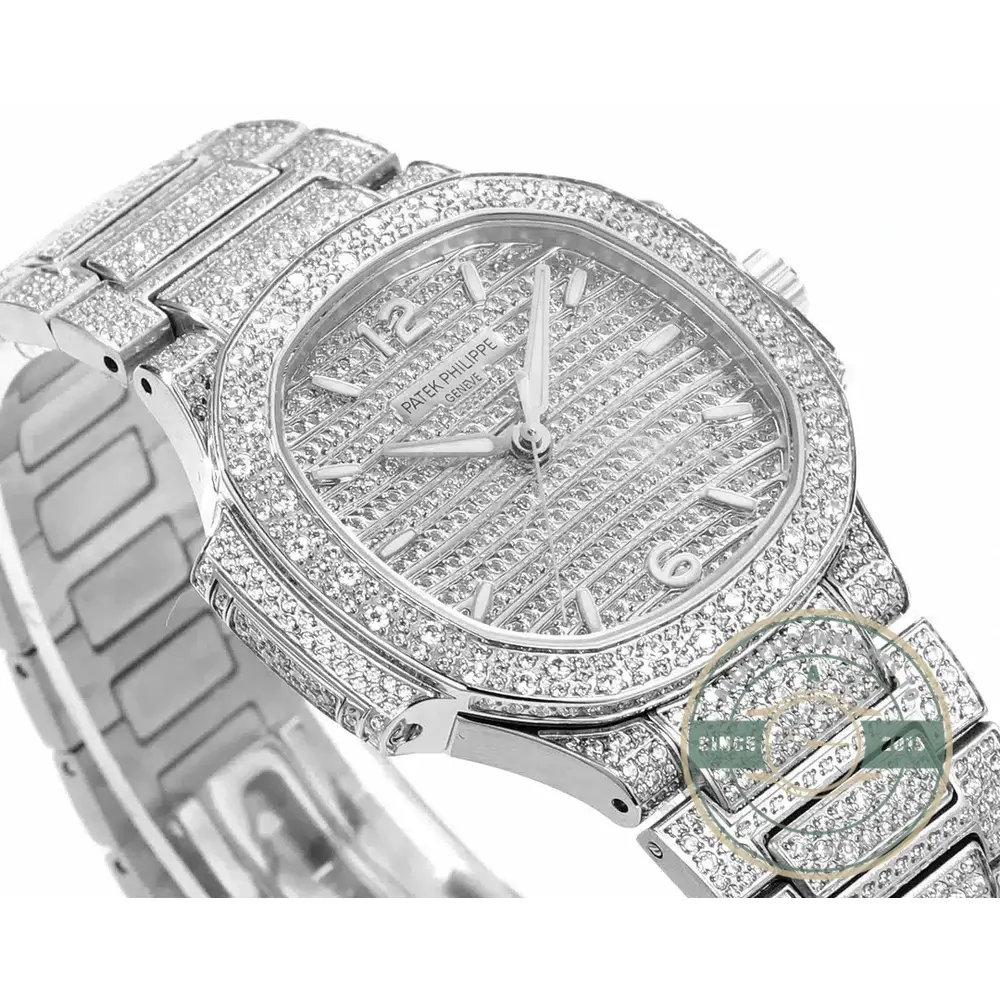 Super Clone Nautilus 7118/1450G-001 Patek Philippe “Ladies Automatic” 35.2 mm, White gold - Image 7
