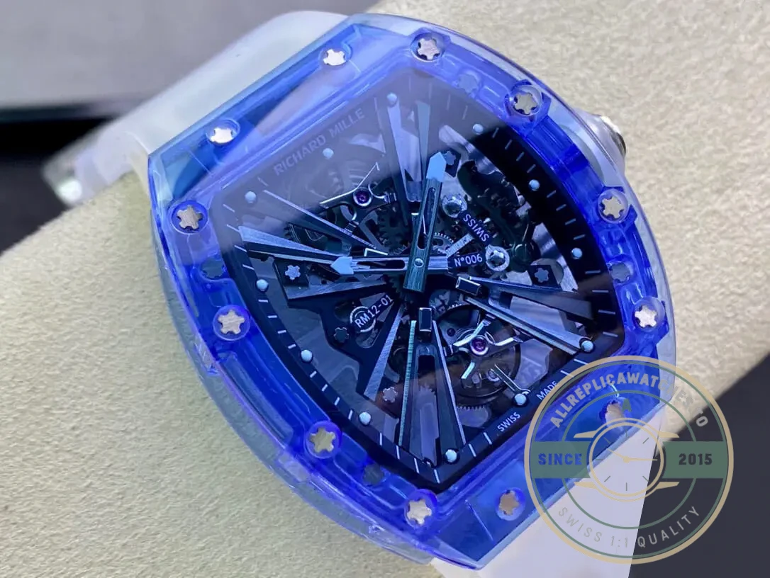 Super Clone Richard Mille12-01 Tourbillon Sapphire Clear Version - Image 2