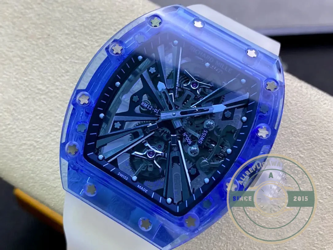 Super Clone Richard Mille12-01 Tourbillon Sapphire Clear Version - Image 3