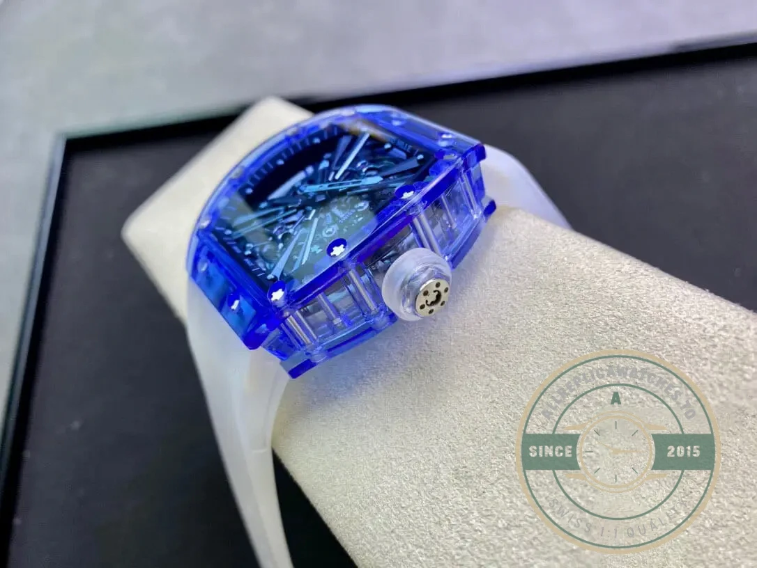 Super Clone Richard Mille12-01 Tourbillon Sapphire Clear Version - Image 5