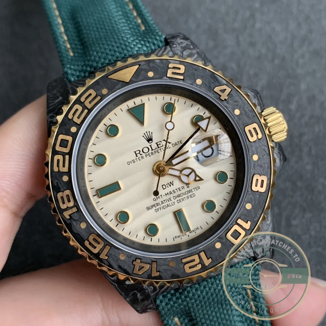 Super Clone Rolex GMT-MASTER II-Carbon Fiber-Yellow Grey - Image 2