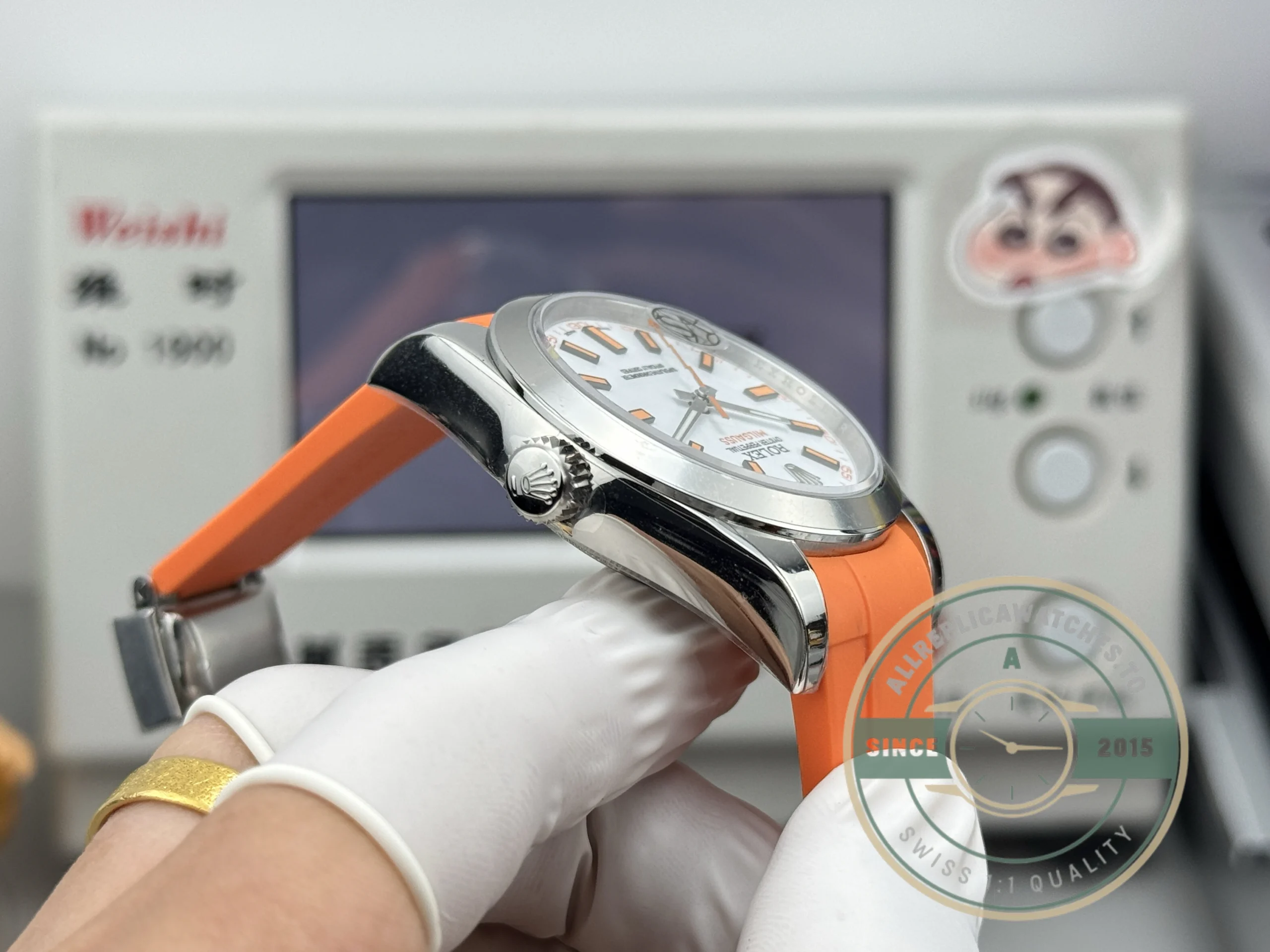 Super Clone Rolex Milgauss 40mm White Dial 116400 Orange - Image 6