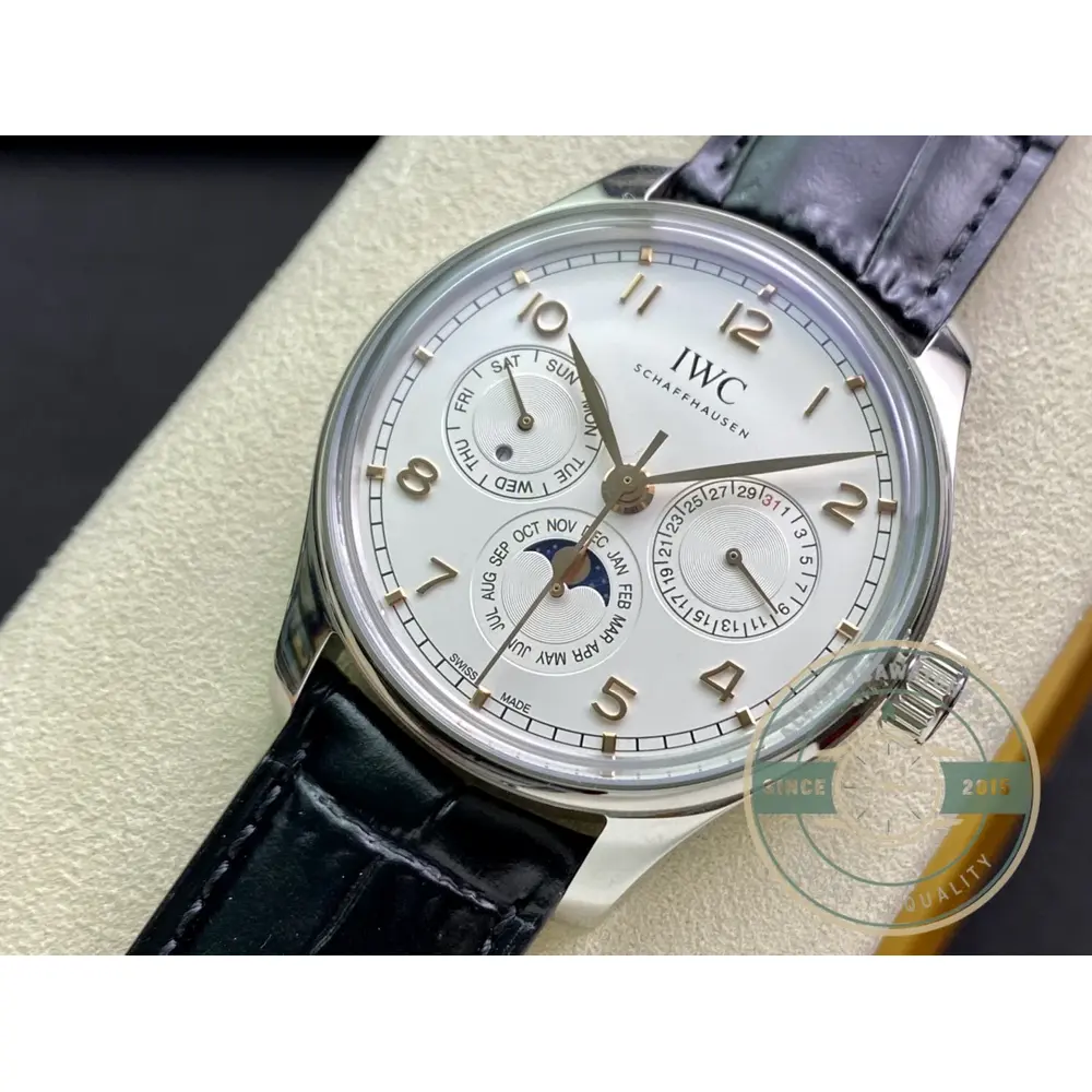 Swiss Replica Portugieser Perpetual Calendar 42mm Silver IW344203 - Image 6