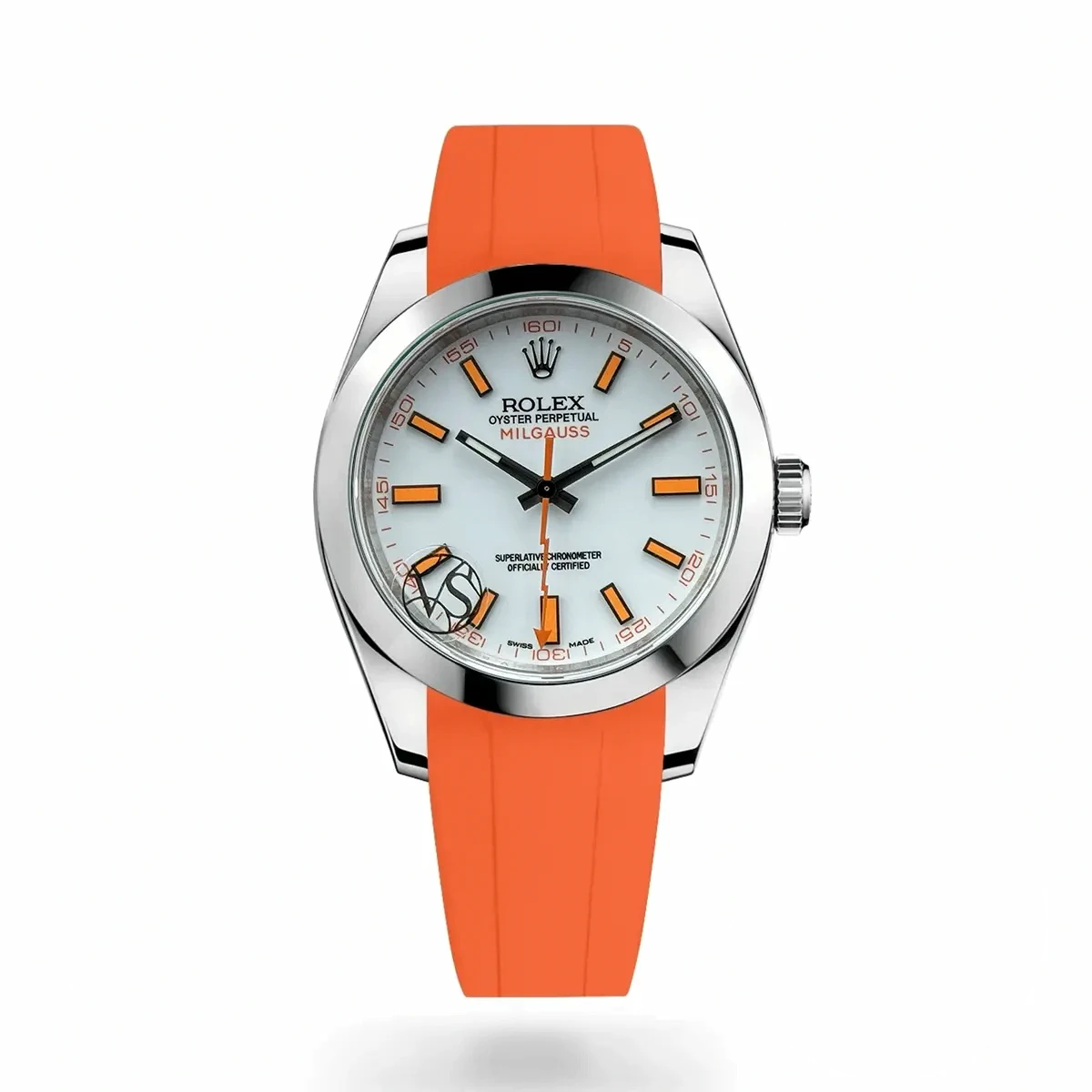 Super Clone Rolex Milgauss 40mm White Dial 116400 Orange