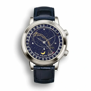 Super Clone Patek Philippe Celestial, Moon age 44 mm, Platinum, 6102P-001