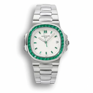 Super Clone Nautilus 5711/1A-018 Patek Philippe 40 mm, Stainless Steel White Dial Iced out