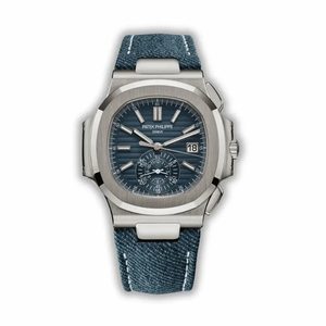 Replica Nautilus 5980/60G-001 Patek Philippe Flyback chronograph, Date 40.5 mm, White gold, Denim