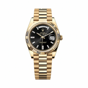 Rolex 228238-0004 Day-Date 40 Yellow Gold Black Baguette