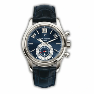 Super Clone Complications 5960P-015 Patek Philippe Annual Calendar Chronograph 42 mm, Gold White, Blue Dial