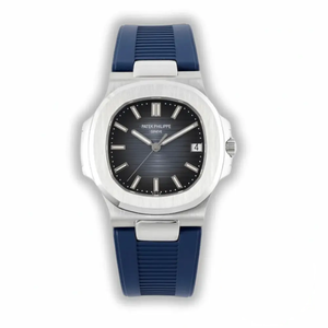 Super Clone Nautilus 5711-001 Patek Philippe 40 mm, Dark Blue Dial, Blue Rubber