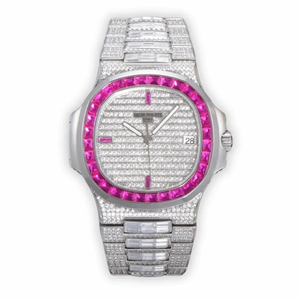 Replica Nautilus 5719/10G Patek Philippe 40 mm, Pink Baguette Diamonds