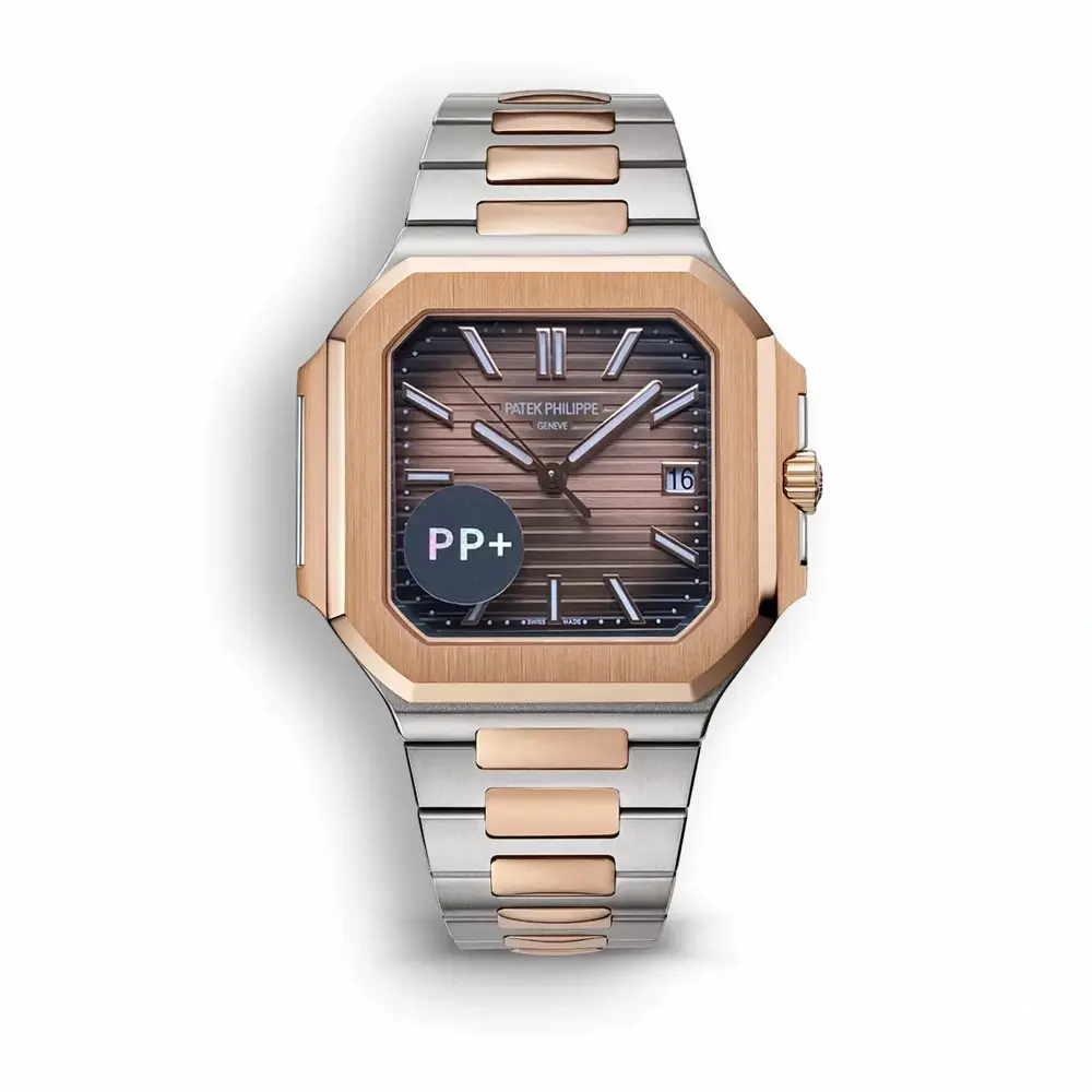 Super Clone Cubitus 5821 Patek Philippe 45 mm Steel Rose Gold Brown Ombre Dial