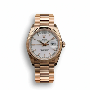 Super Clone Rolex Day-Date 128238 36mm White Dial Rose Gold
