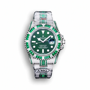 Replica Rolex Submariner Iced Out 116610LV 40mm Green Diamond Bezel